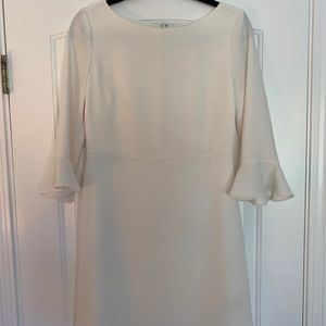 Banana Republic white ruffle sleeve dress